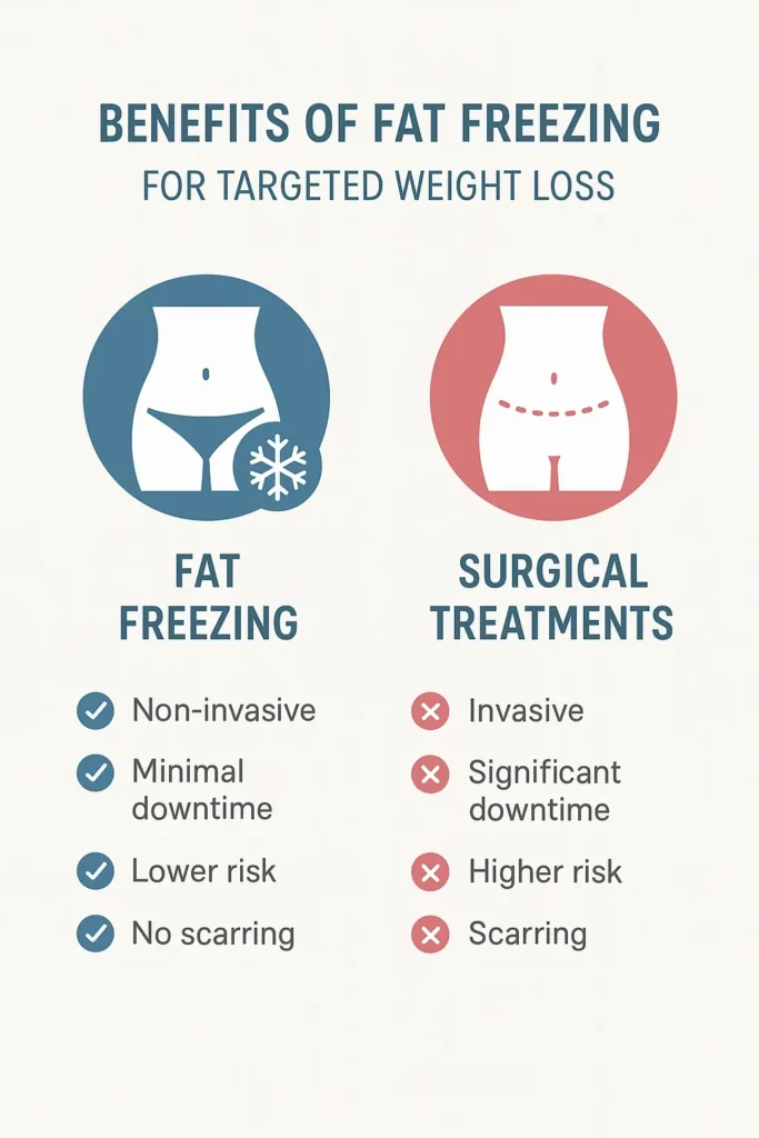 graphic showing the benefits of fat freezing West Bromwich